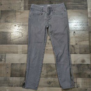 Loft Jeans Womens 0 25 Low Rise Modern Skinny Ankle Zip Medium Wash Gray Denim